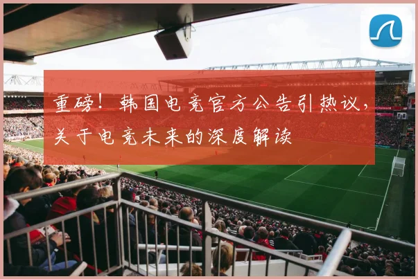 重磅!韩国电竞官方公告引热议,关于电竞未来的深度解读